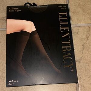 Ellen Tracy Black Knee High Stockings